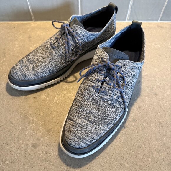 Cole Haan ZERØGRAND Knit Oxford Shoes Blue Gray | Men’s 10.5 main image 6